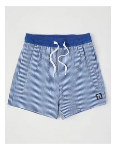 Textured Board Short in Navy & White