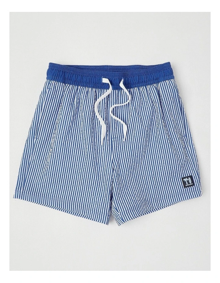 Textured Board Short in Navy & White image 1
