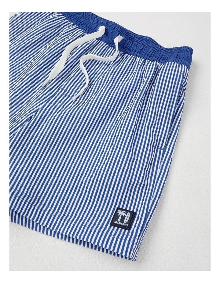 Textured Board Short in Navy & White image 2