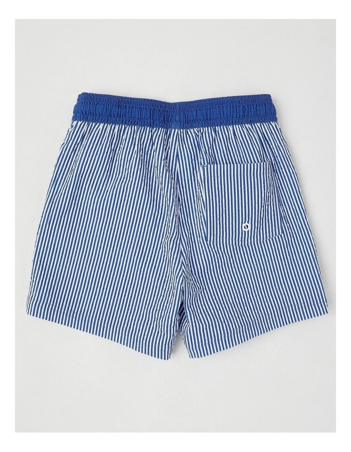 Textured Board Short in Navy & White image 3
