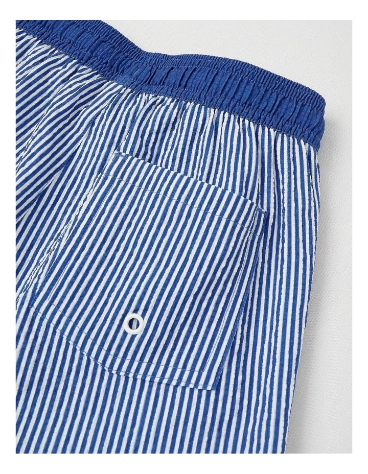 Textured Board Short in Navy & White image 4