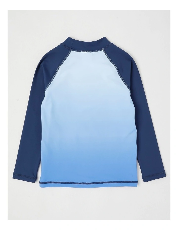 Recycled Long Sleeve Rashvest in Shark/Blue & Navy image 3
