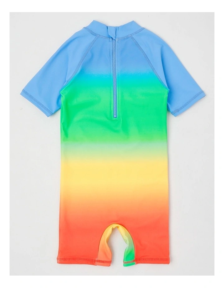 Recycled 3/4 Sleeve Swimsuit in Blue image 3