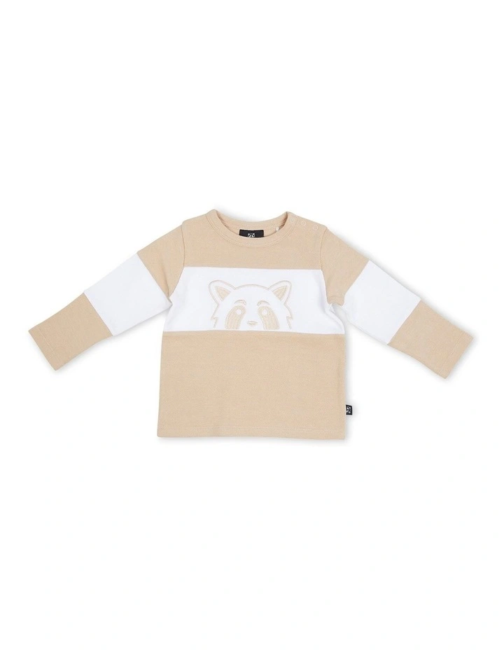 Grain Long Sleeve Tee (Size 0-5) in Tan image 1