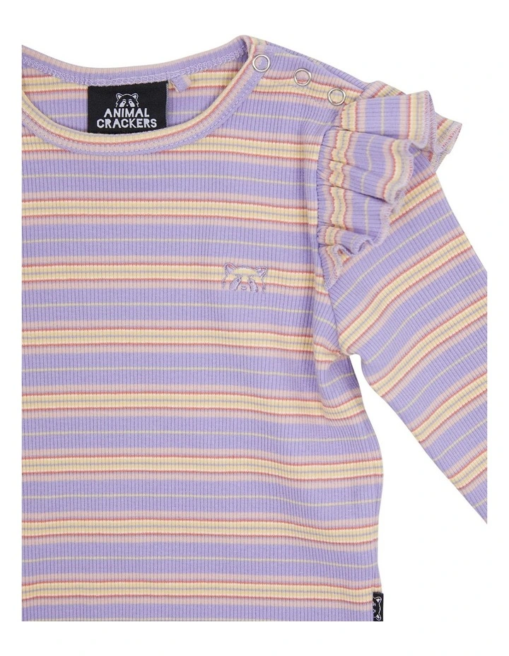 Mulberry Long Sleeve Rib (Size 0-5) in Stripe image 2