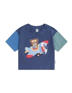 Aviator Huxbear Boxy Tee in Blue
