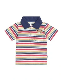Vintage Stripe Polo Tee in Multi
