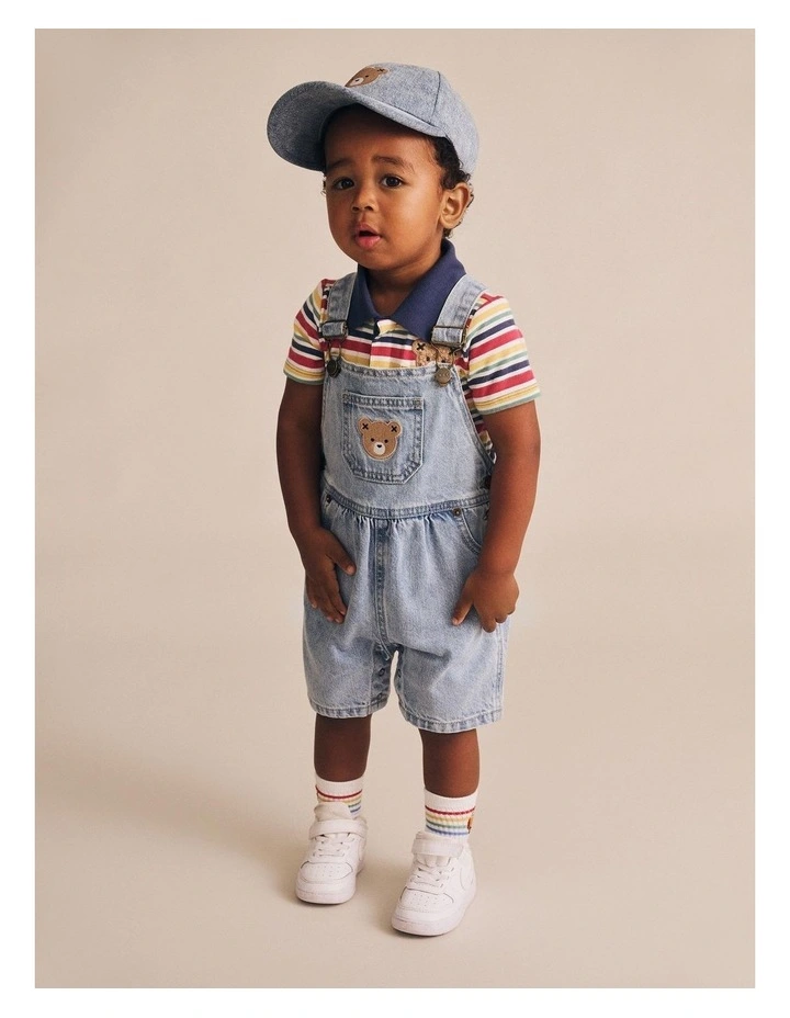 Vintage Stripe Polo Tee in Multi image 3