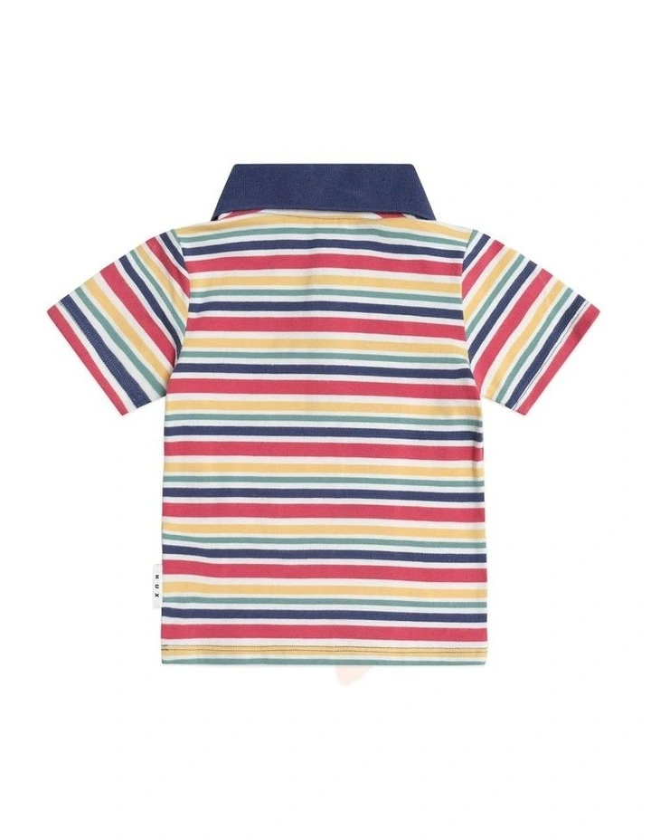 Vintage Stripe Polo Tee in Multi image 5