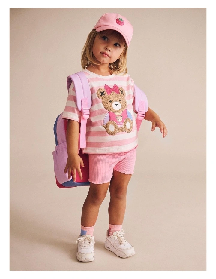 Varsity Huxette Boxy Tee in Pink image 4