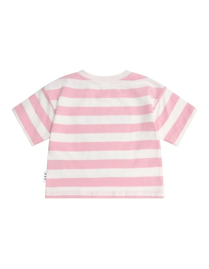 Varsity Huxette Boxy Tee in Pink image 5