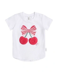 Cherry Pie Tee in White