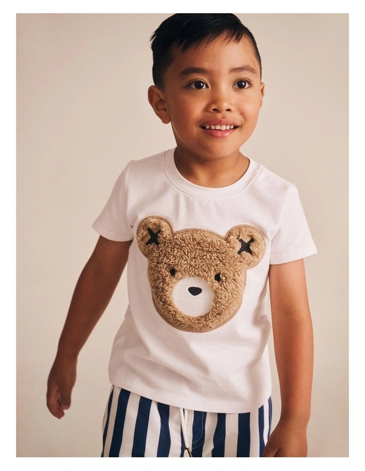 Furry Huxbear Crisp Tee in White image 2