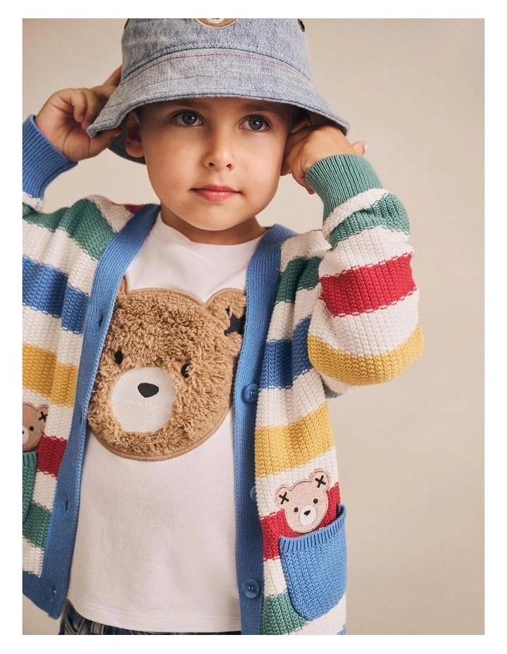 Furry Huxbear Crisp Tee in White image 3