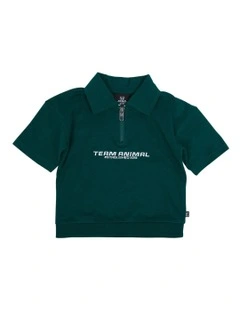 Squad Short Sleeve 1/2 Zip T-shirt in Green