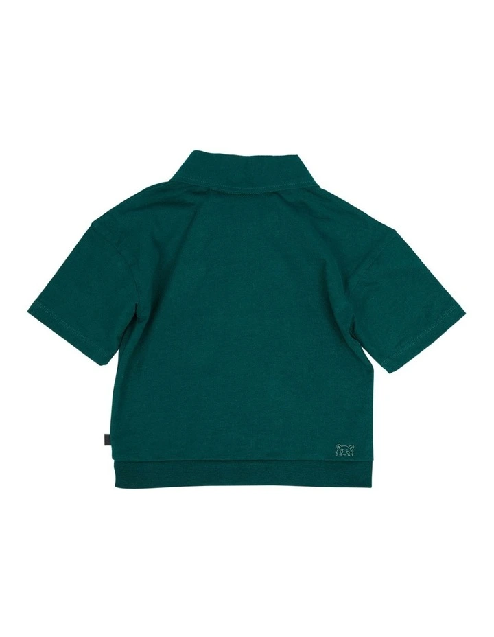 Squad Short Sleeve 1/2 Zip T-shirt in Green image 3