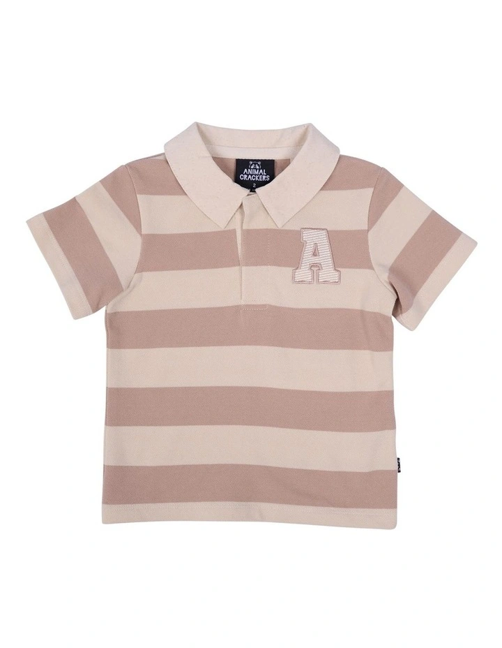 Uni Polo Shirt in Stripe image 1