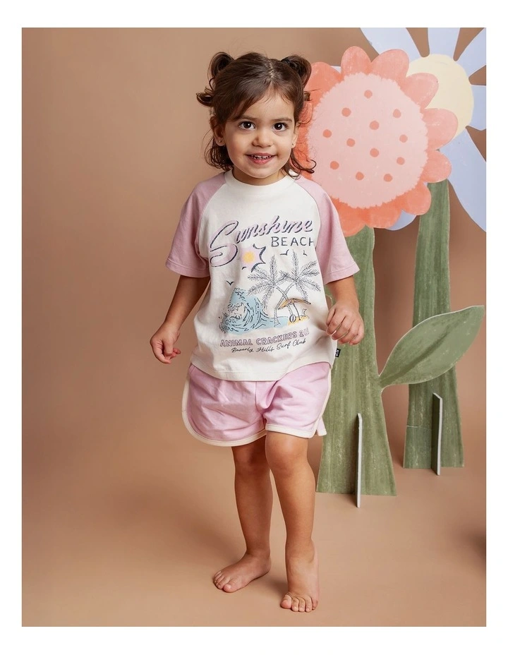 Sunshine Tee in Pink/Cream image 2