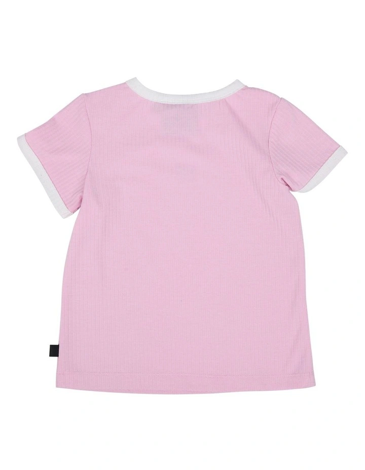 Varied Tee in Pink image 3