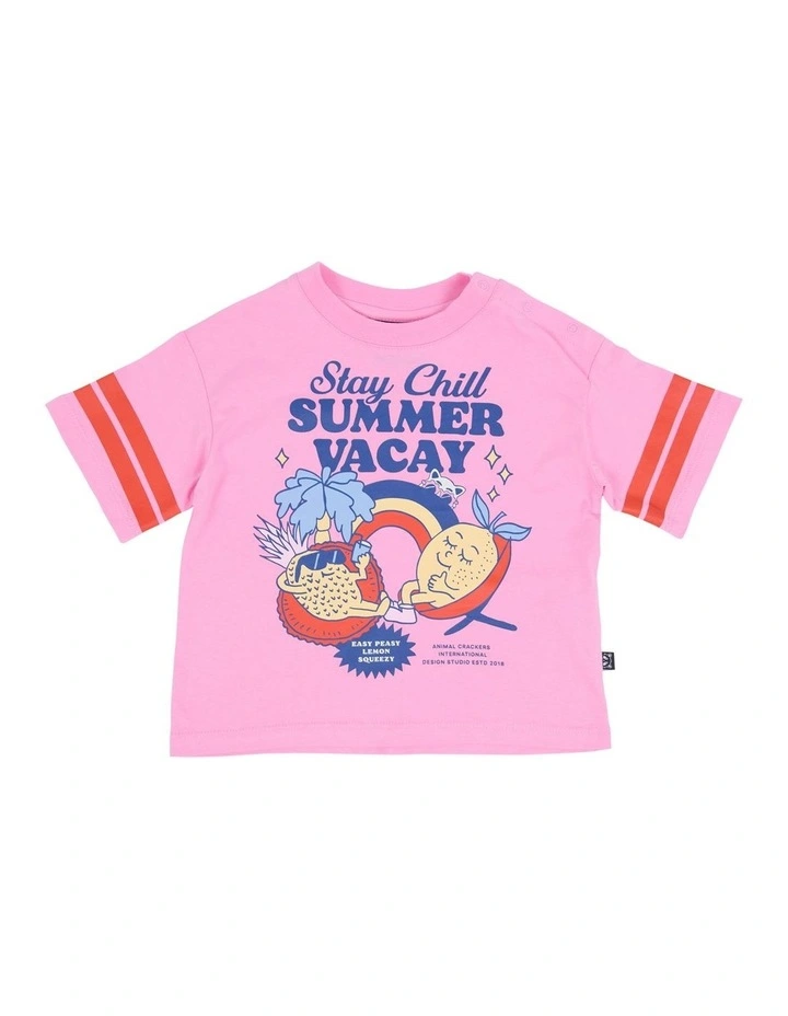 Summer Vacay Short Sleeve Tee in Pink image 1