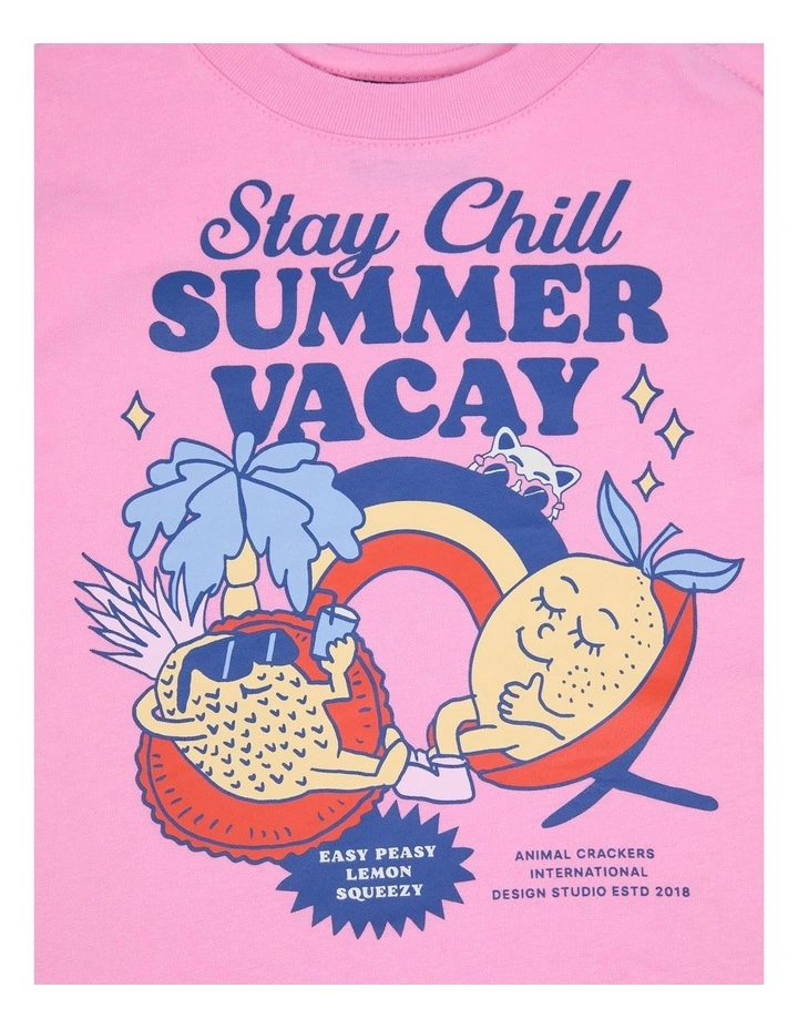 Summer Vacay Short Sleeve Tee in Pink image 4