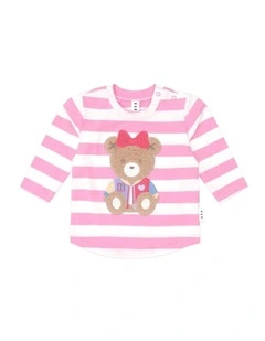 Varsity Huxette Stripe Top in Pink