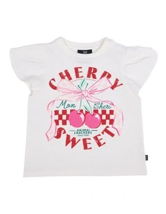 Cherry Tee in Vintage White