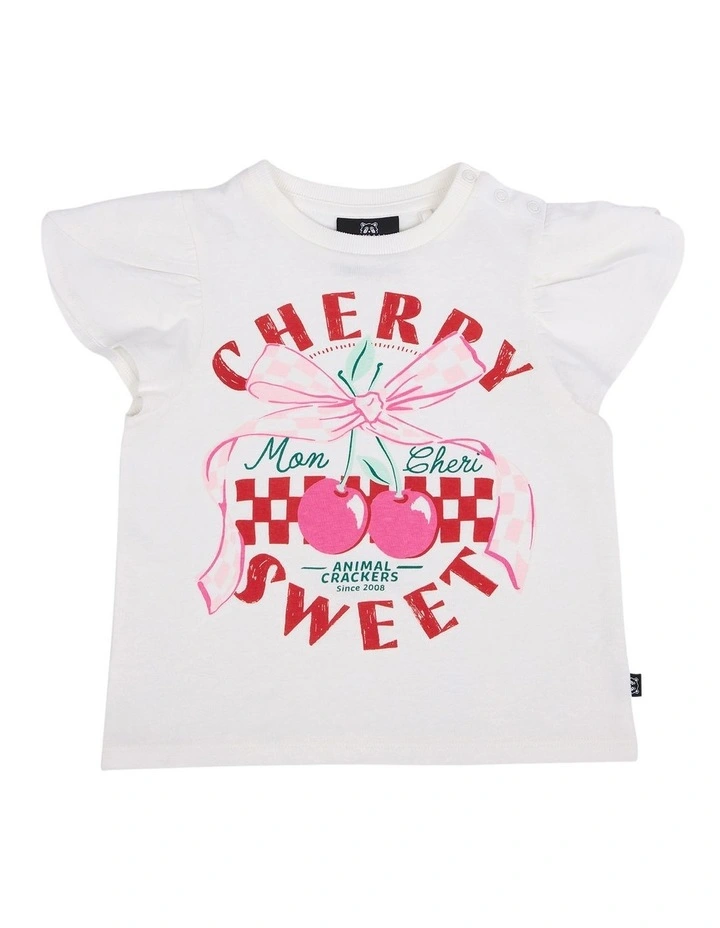 Cherry Tee in Vintage White image 1