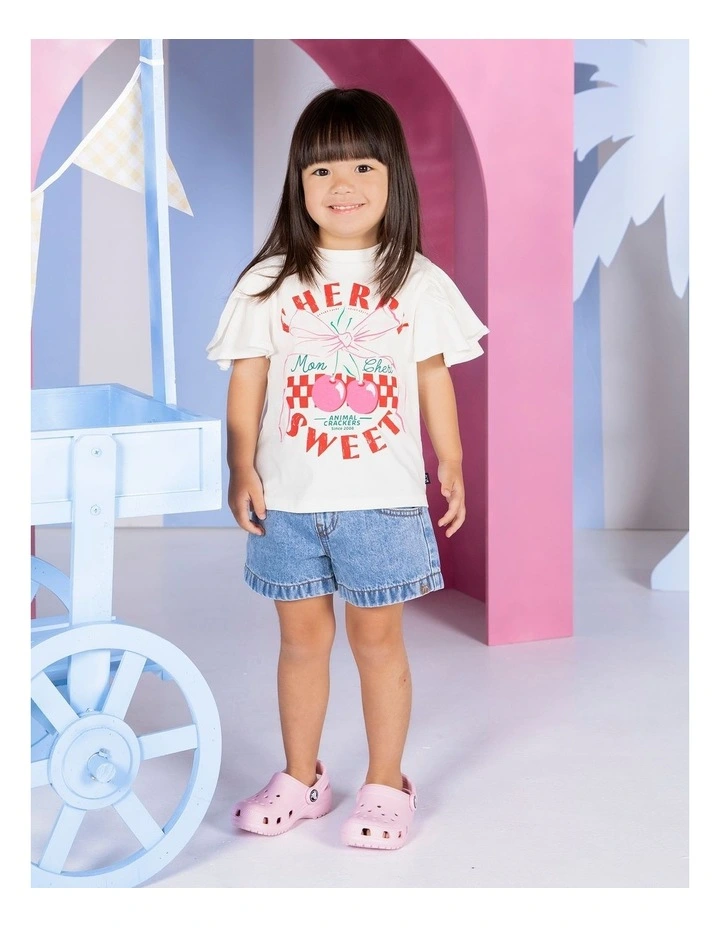 Cherry Tee in Vintage White image 2