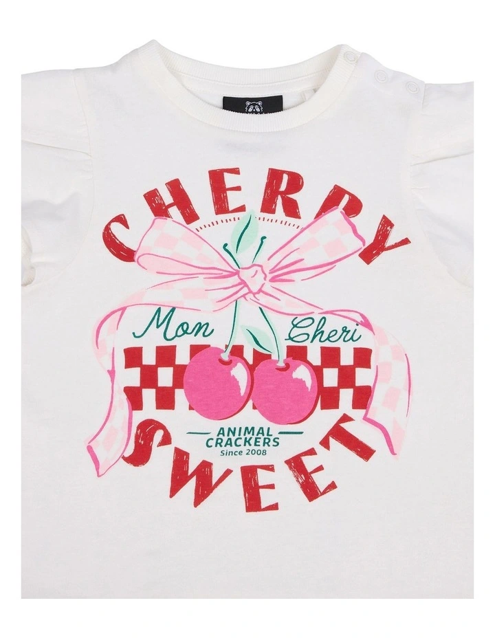 Cherry Tee in Vintage White image 4