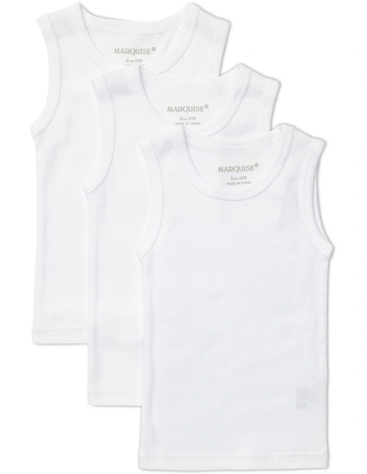 Singlet 3 Pack in White image 1