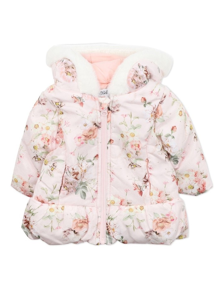 Hooded Coat in Dotti Print Lt Pink