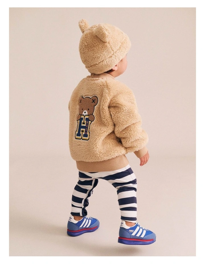 Varsity Fur Jacket in Brown image 4