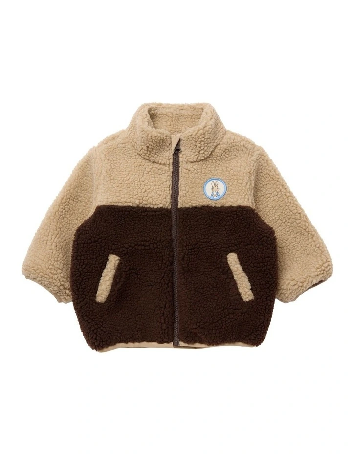 Colour Blocked Jacket in Brown image 1