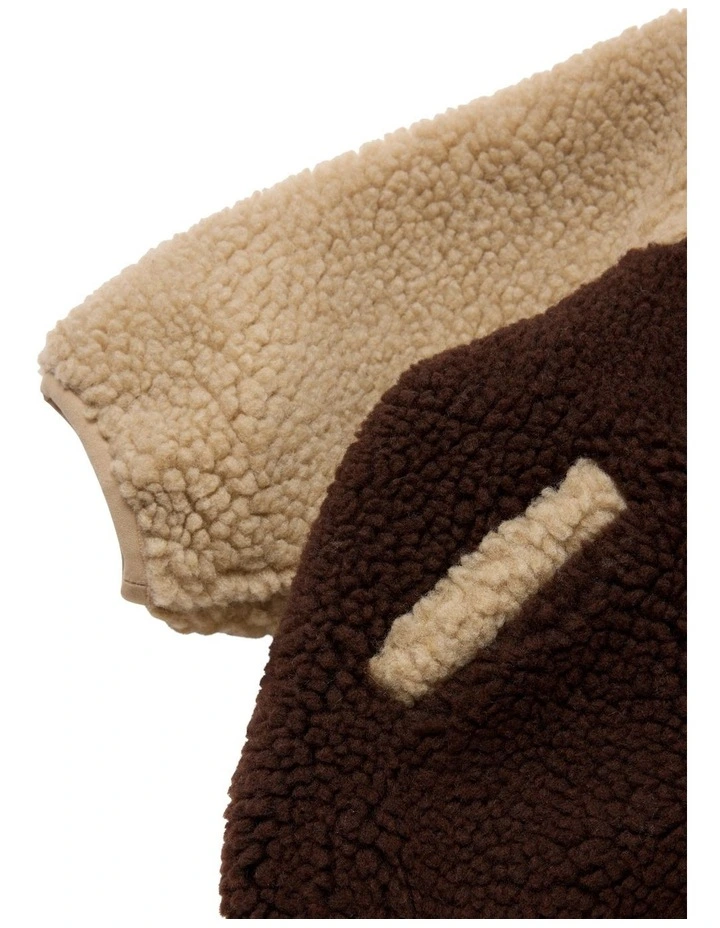 Colour Blocked Jacket in Brown image 4