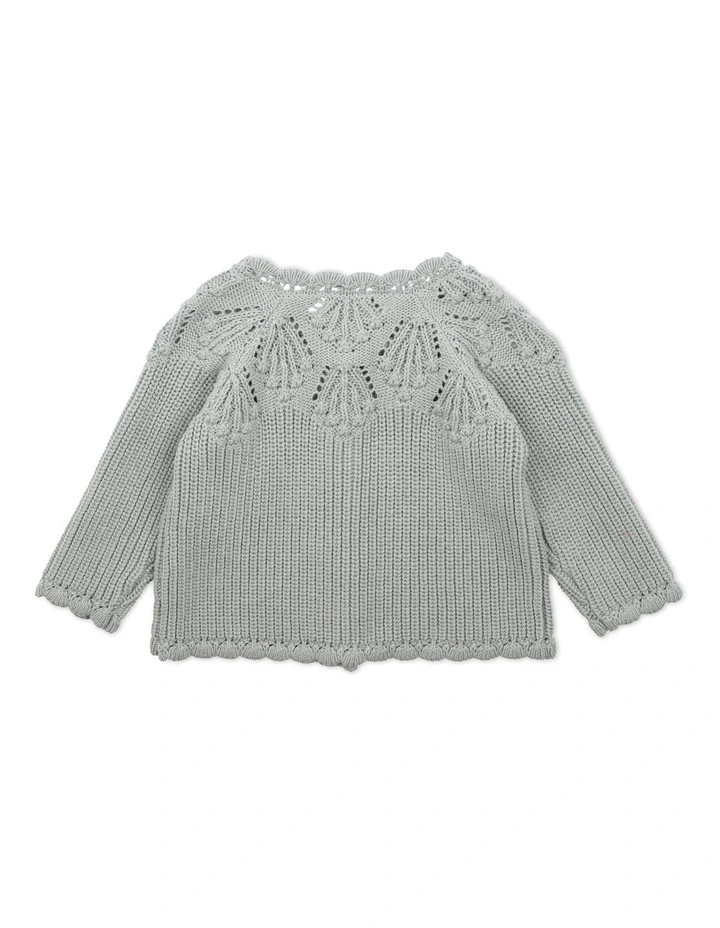 Knitted Cardigan in Pistachio Green image 2