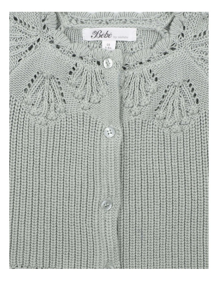 Knitted Cardigan in Pistachio Green image 3