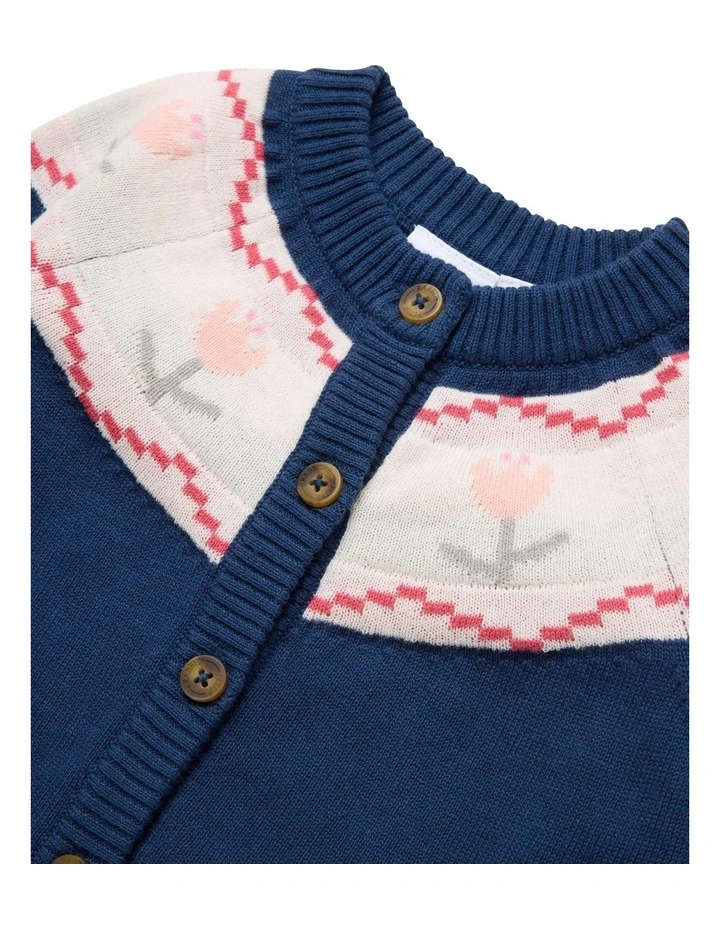 Knit Cardigan in Blue image 3