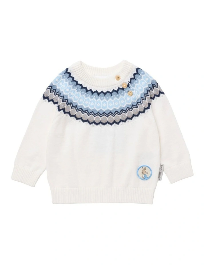 Knitted Jumper in White image 1