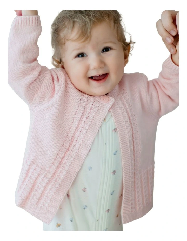 Knit Cardigan in Pink image 3