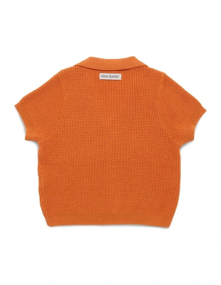 Knitted Shirt in Orange image 2