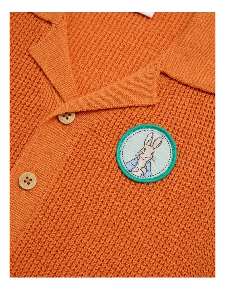 Knitted Shirt in Orange image 3