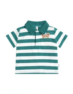 Peekaboo Hux Polo Tee in Green