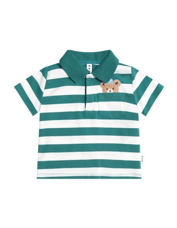 Peekaboo Hux Polo Tee in Green image 1