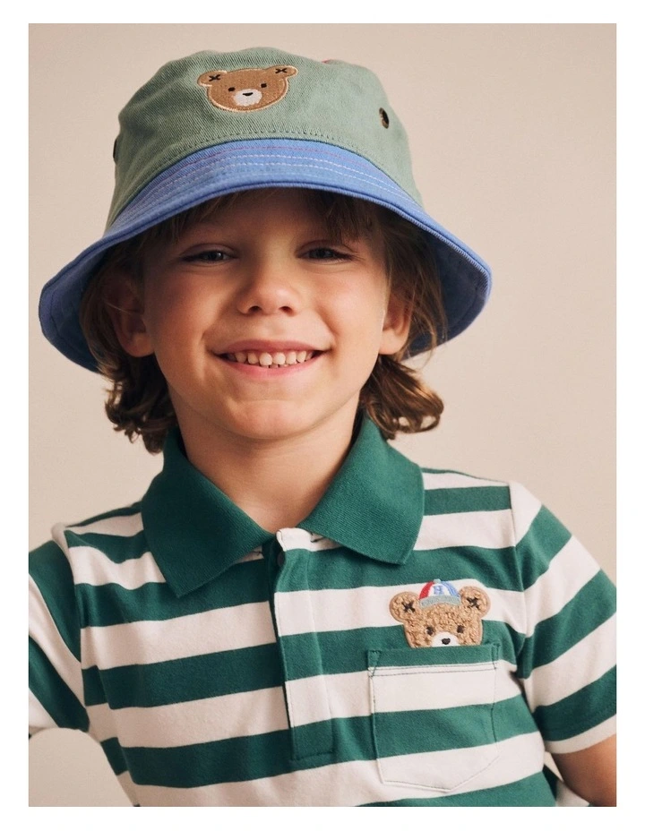 Peekaboo Hux Polo Tee in Green image 3
