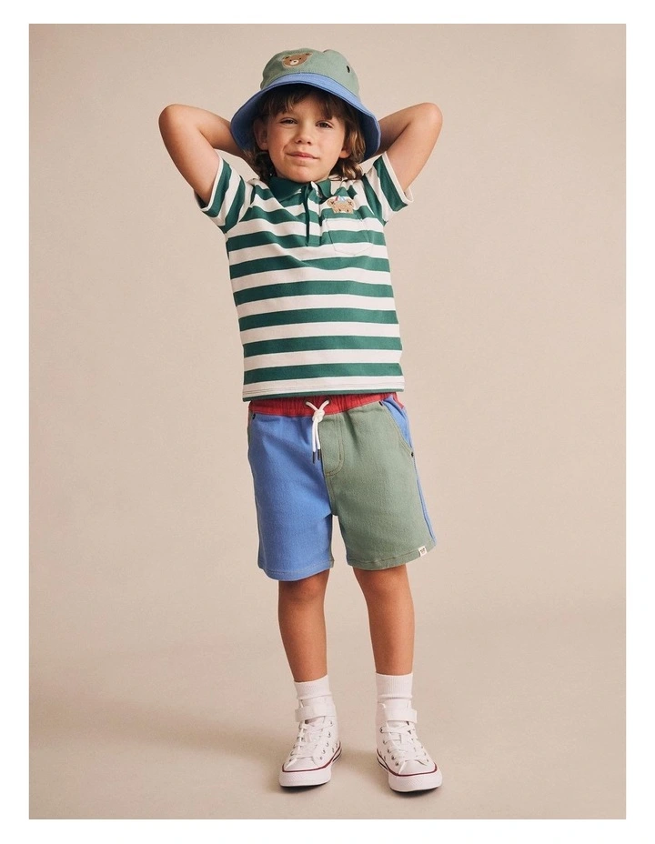 Peekaboo Hux Polo Tee in Green image 4