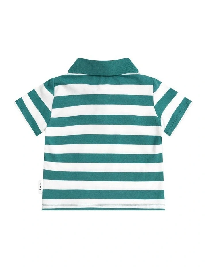 Peekaboo Hux Polo Tee in Green image 5