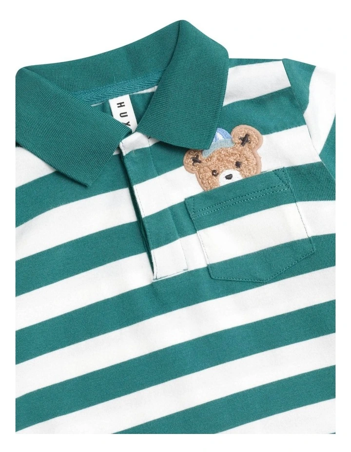 Peekaboo Hux Polo Tee in Green image 6