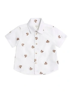Shortsleeve Huxbear Button Up Crisp in White