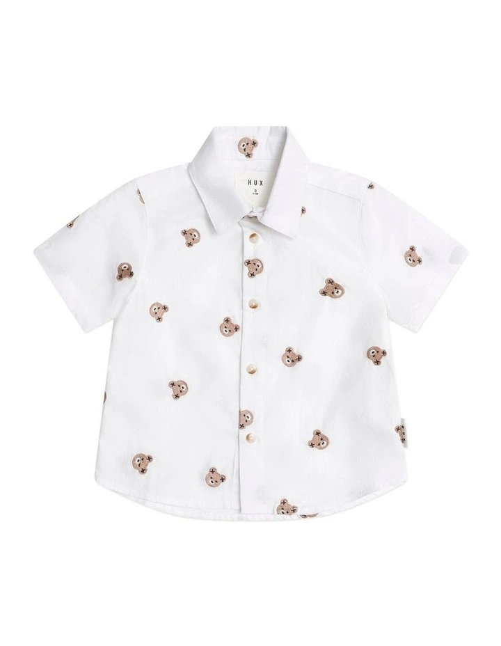 Shortsleeve Huxbear Button Up Crisp in White image 1